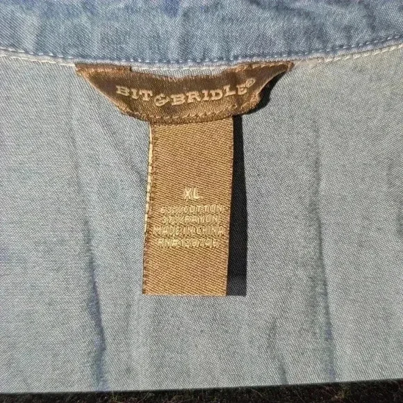 Denim Chambray Midi Dress Bit & Bridal Size XL - Picture 3 of 4